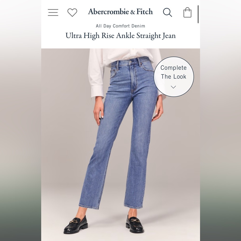 Abercrombie jeans medium wash ankle short length size 29 straight high rise